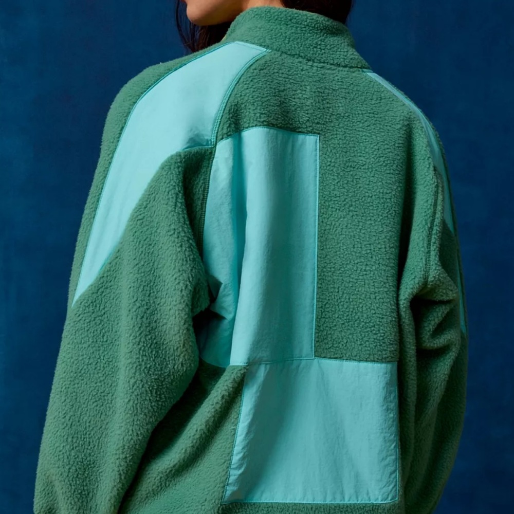 NEW UO Bruce Fleece Spliced Zip Up Jacket - Picture 3 of 7